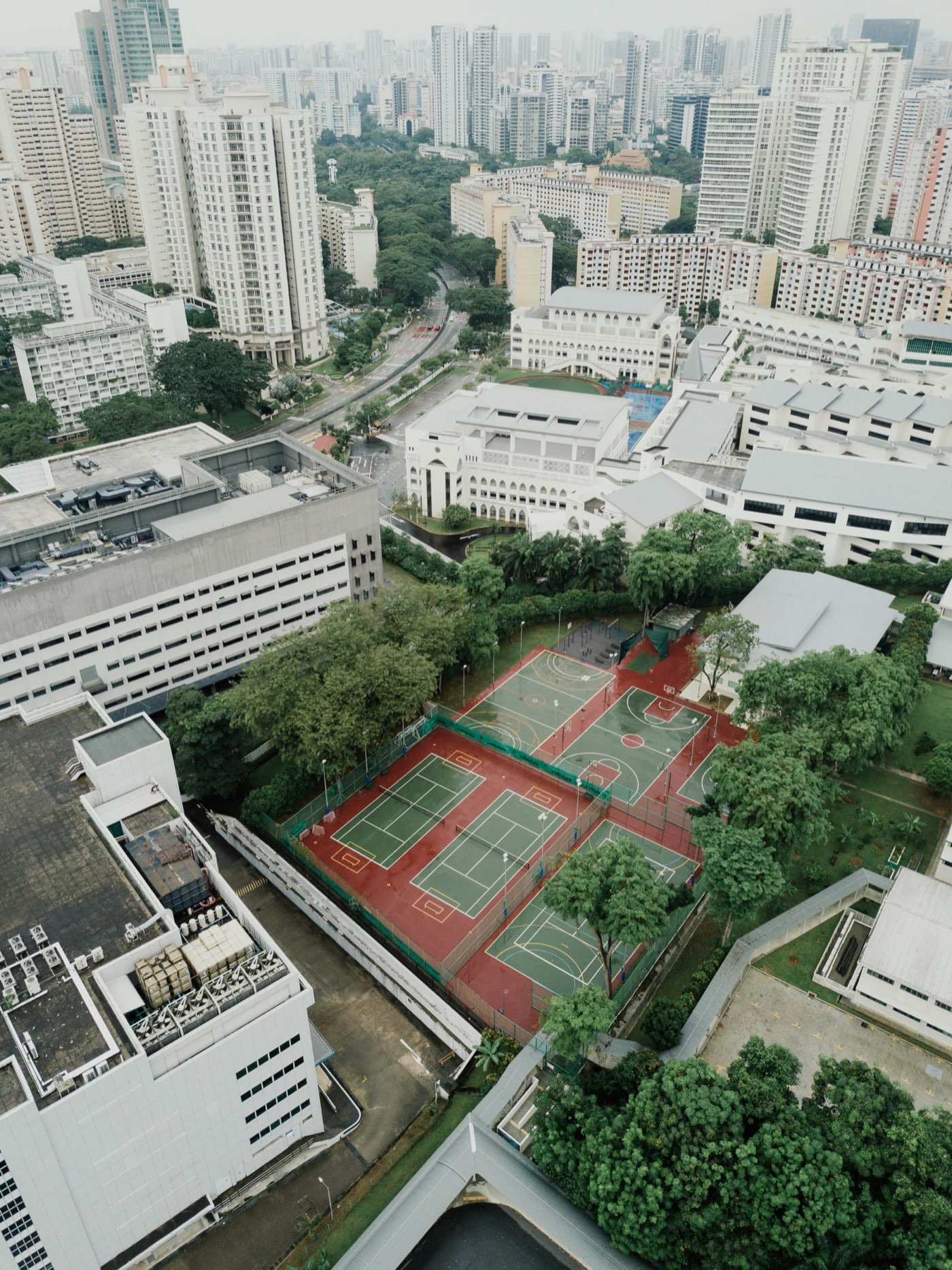 Aerial view of a multi-sport complex